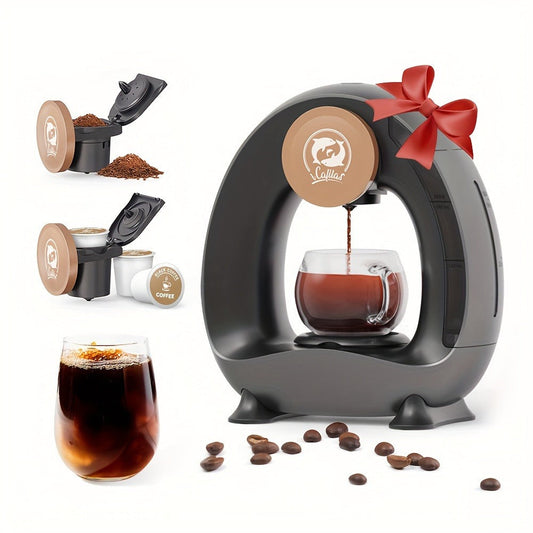 Single-Serve Coffee Maker, 2-in-1 for K-Cup Pods and Ground Coffee, 4–8oz