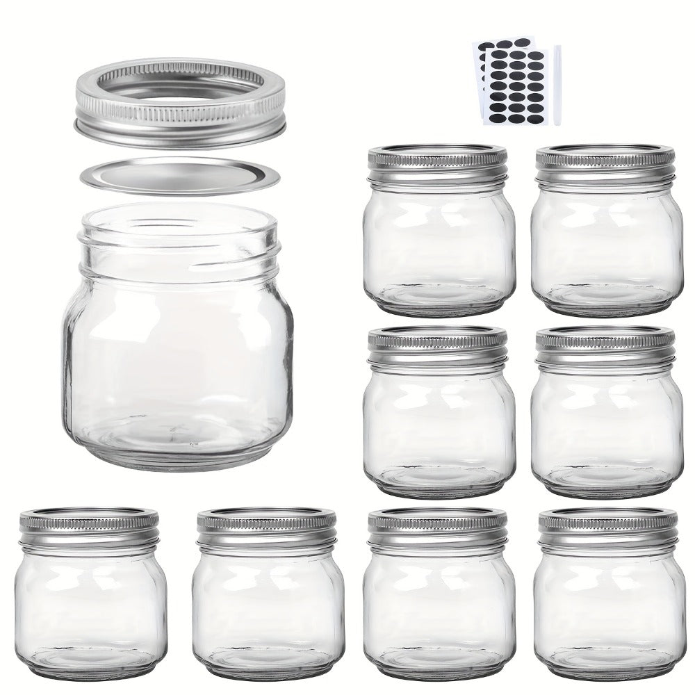 Mason Jars 8oz Glass Jars with Lids – 9/18/27/36 Pack Regular Mouth Canning Jars for Storage, Spices, Jelly, Jam, Honey & Caviar | Dishwasher Safe Spiral Lid Kitchen Storage Containers Set