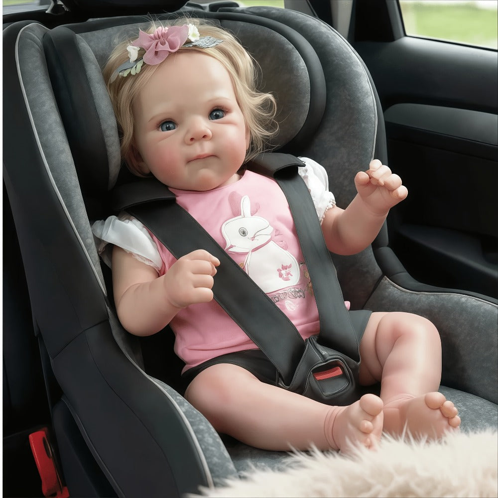 16-Inch Reborn Baby Doll with Rooted Hair and Soft Cloth Body
