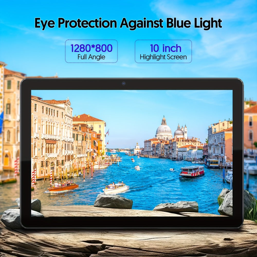 Android 13 Tablet 10 Inch 6000mAh Battery 7GB RAM 64GB ROM 1TB Expandable Storage Quad-Core Processor 8MP Dual Camera 1280x800 IPS Display WiFi Tablet with Protective Case – Blue