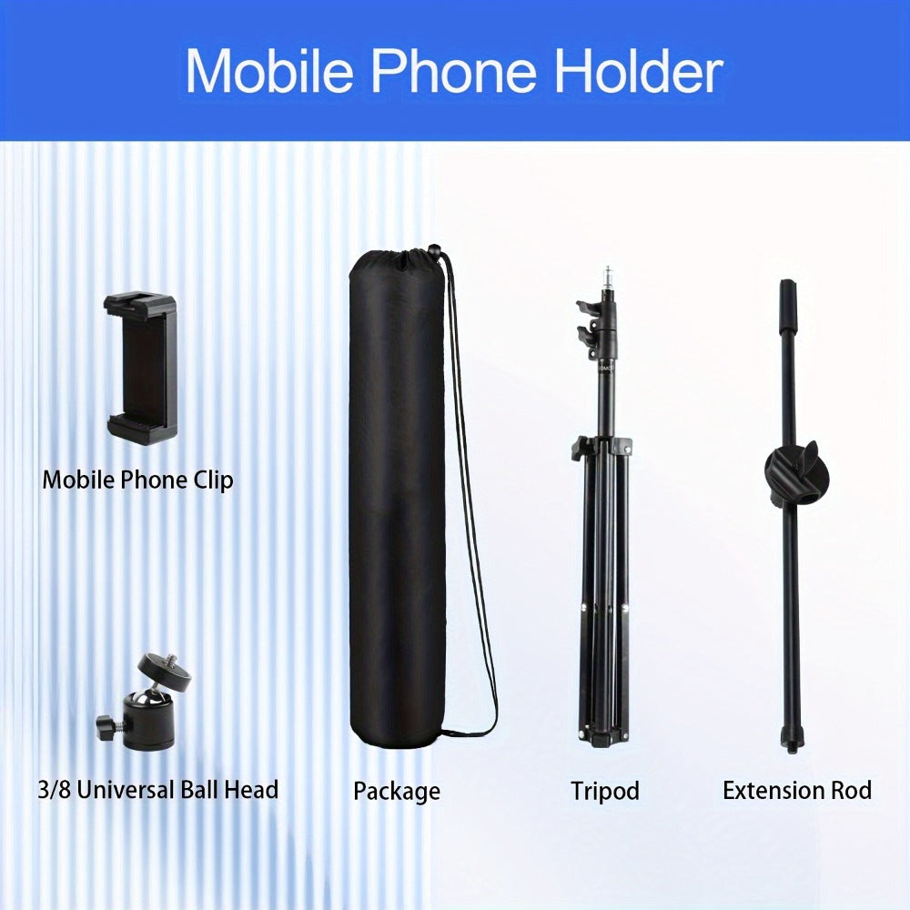62 Inch Overhead Phone Tripod with Travel Bag – Adjustable Top-Down Bird Eye View Phone Holder & Desktop Stand for Cooking Tutorials, Drawing, Online Teaching, Live Streaming & Flat Lay Photography