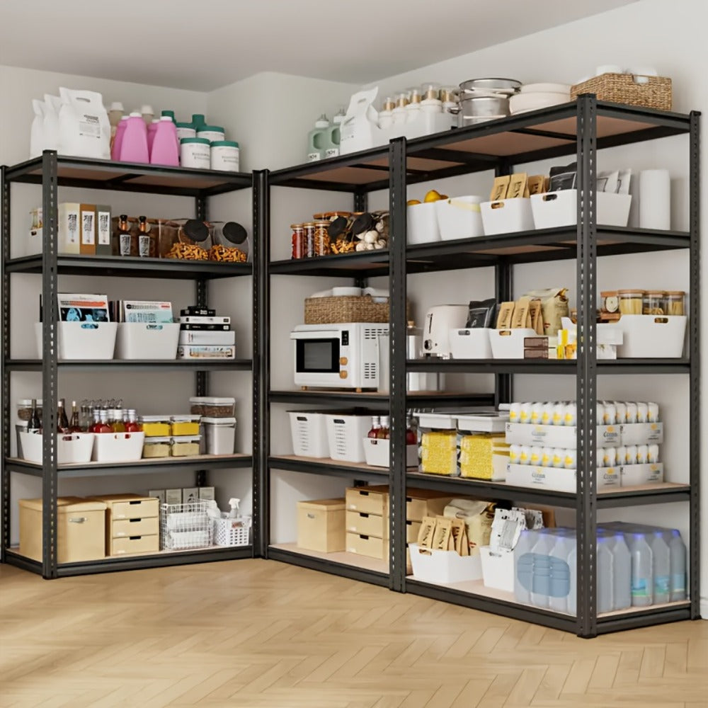 5-Tier Garage Shelving Unit 2000 lbs Capacity Heavy Duty Adjustable Storage Shelves 72"/60"H x 35.5"W x 16"D for Garage, Closet & Pantry Organization – Steel Rack Easy Assembly, Includes Gloves & Hammer