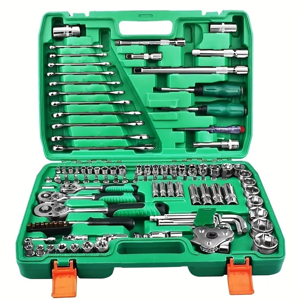 Premium Stainless Steel Repair Tool Kit 55/82/94/121PCS – Complete Automotive & Home Repair Set | Multi-Function Hand Tools | No Charging Required | Easy to Use | Perfect Gift for Men