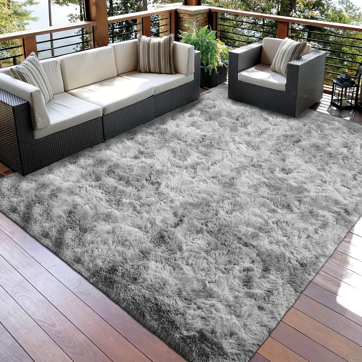 Tie-Dye Shaggy Fluffy Area Rug Non-Slip Machine Washable – Soft Plush Fuzzy Carpet for Bedroom, Living Room, Hallway & Dorm – 6 Colors, 4 Sizes: 2x6, 3x5, 6x9, 8x10 Ft