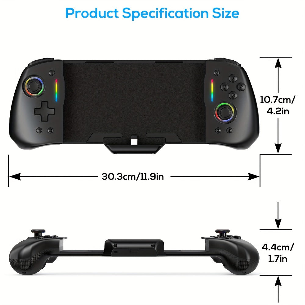 Nintendo Switch Pro Controller RGB One-Piece – Compatible with Switch & Switch OLED, Dual Motor Vibration, Adjustable TURBO, Handheld Mode, Wireless Gaming Controller for Nintendo Switch