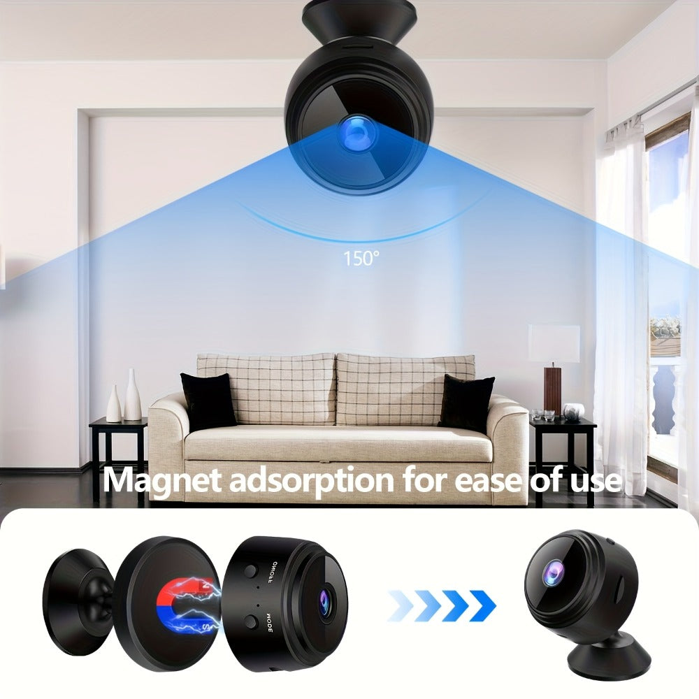1080P Mini WiFi Security Camera 4 Pack with Night Vision & Motion Detection – 150° Rotation, Wide Angle, Indoor Compact Wireless Camera, Baby Pet Monitor, Cloud & SD Storage