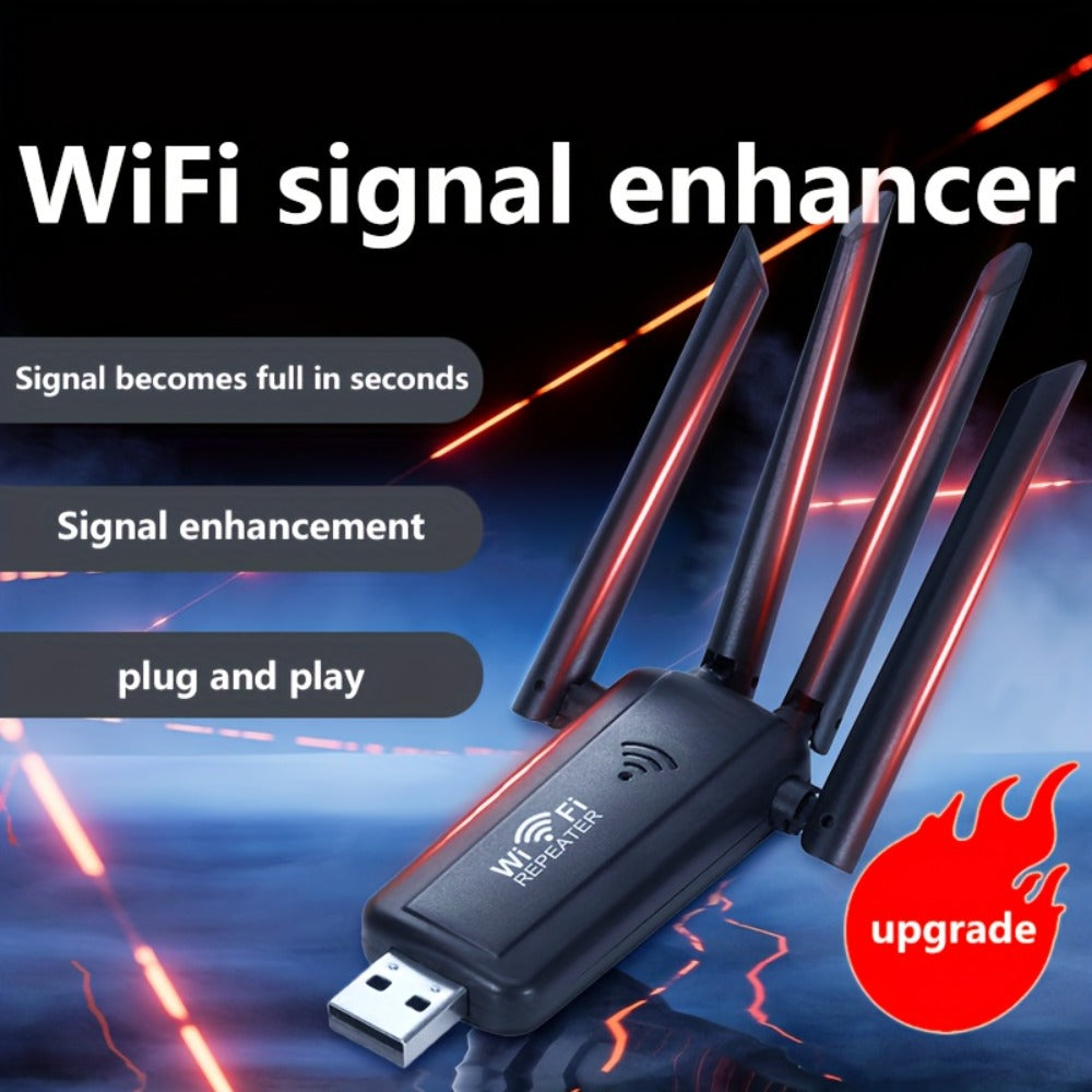 300Mbps WiFi Extender Plug-In Wall Design - Wireless Repeater & Signal Booster for Home Office, Apartment, Basement, Garage, Easy WPS Setup, 2.4GHz Wide Coverage, No Dead Zones