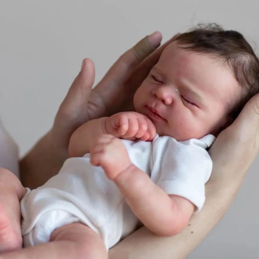 18-Inch Sleeping Reborn Baby Doll with Marbled Skin and Cloth Body