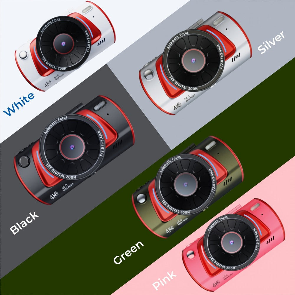 4K Vlogging Camera 48MP Digital Camera with WiFi 3" 180° Flip Screen 16x Zoom Auto Focus Anti-Shake Built-in Fill Light for YouTube Live Streaming Beginners with 32GB SD Card