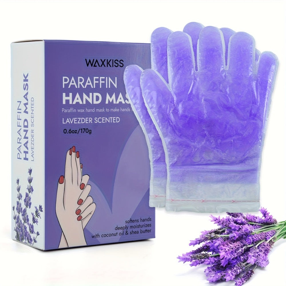 Paraffin Wax Moisturizing Hand & Foot Mask WAXKISS - Non-Greasy Skin Softening Treatment Lavender & Grapefruit Scent - Portable Spa Mask for Dry Cracked Hands Feet Skin Elasticity Women
