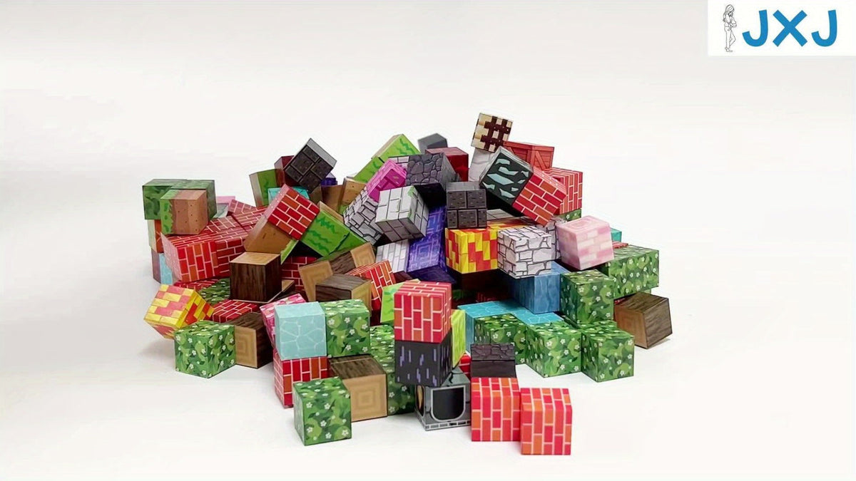 Magnetic Building Tiles with Random 50, 100, 200 or 300-Piece Sets
