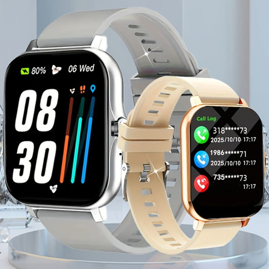 Email Display Smartwatch 1.83" Full Touch – Wireless Calling, Pedometer, Activity Tracker, Multi-Exercise Modes, Dual TPU Strap, USB Rechargeable – Unisex Fitness Watch Pink Silver Black Gold