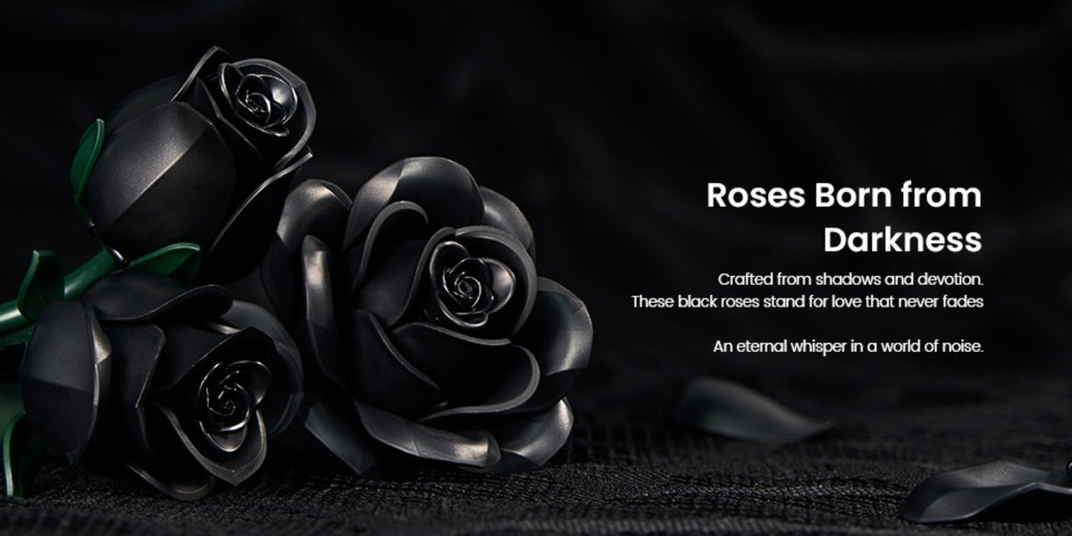 Black Rose Building Block Set, 152-Piece Gothic Flower Model