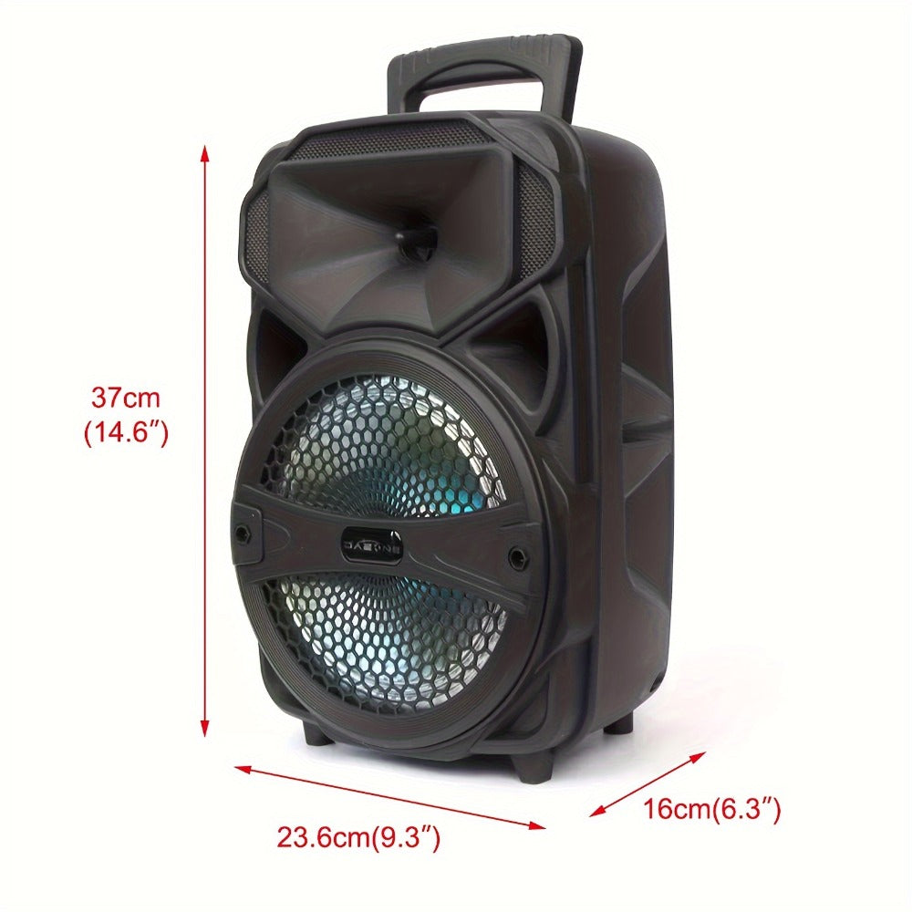 8-Inch Subwoofer Party Speaker 1000W Portable Rechargeable Wireless Bluetooth | Heavy Bass, FM Radio, LED Lights, Remote Control, Built-in Mic, AUX/USB/TF – Outdoor & Indoor Karaoke Boombox
