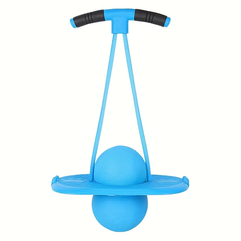 Bounce Ball with Handle for Kids & Adults – High-Elasticity Hopper Ball, Durable Wear-Resistant Jumping Ball for Fitness & Outdoor Fun, No Battery Needed, Purple, Red & Blue, Great Festival Gift