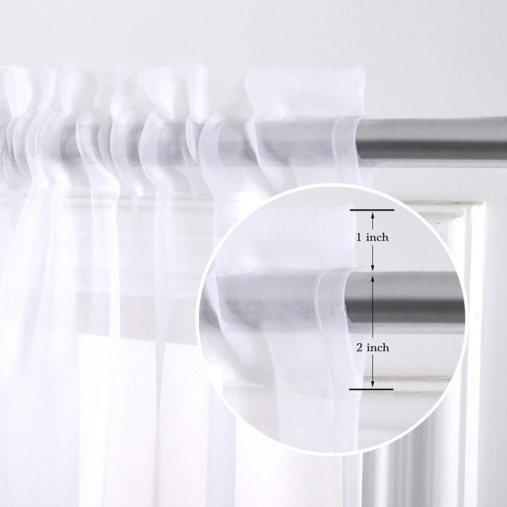 Sheer Curtains 2 Panels Rod Pocket – Light Filtering Privacy Window Drapes for Living Room Bedroom Modern Home Decor