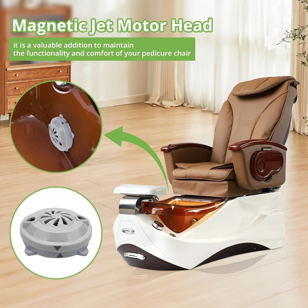 Pipeless Jet Motor for Pedicure Spa Chair Magnetic Jet Head Propeller Cap Complete Replacement Kit LURACO P153 Compatible Nail Salon Hygienic Easy Install Repair Part