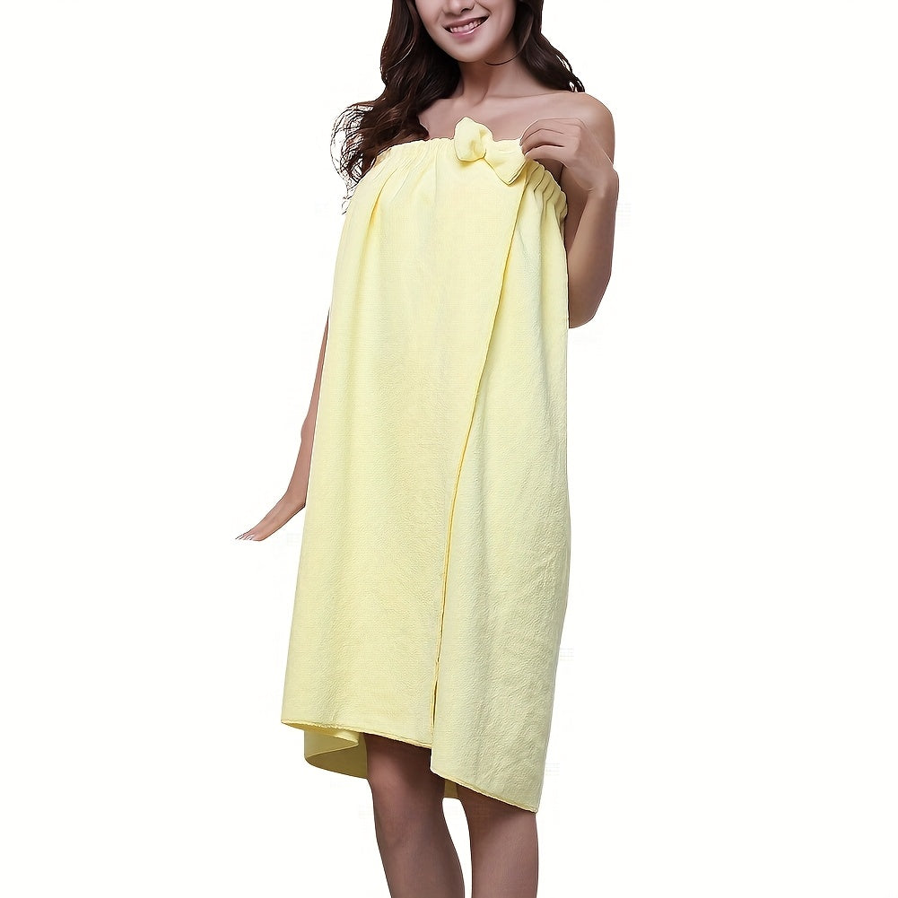 Women's Bath Wrap Towel Robe – Lightweight 250gsm Microfiber Shower Spa Bathrobe with Adjustable Closure One Size Fits Most