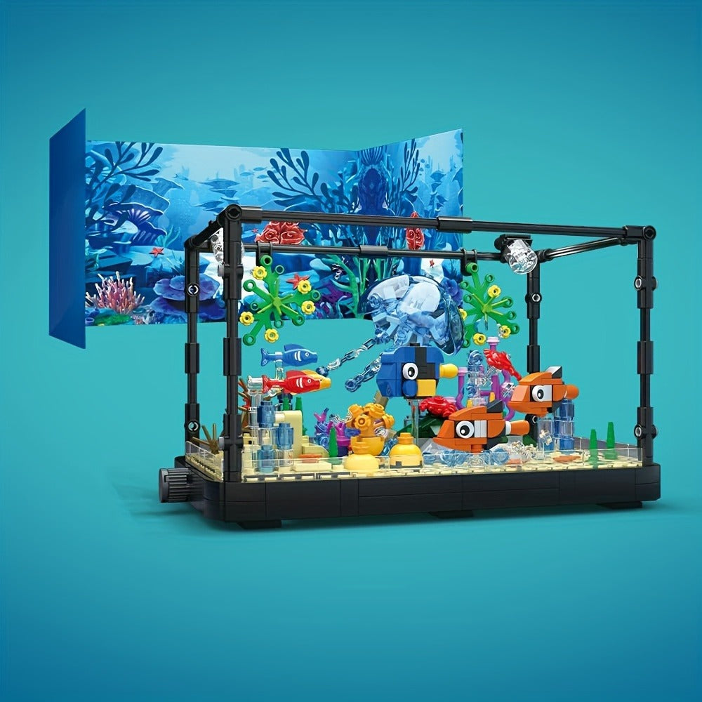 LED Aquarium Building Block Model, Jellyfish Fish Tank RB0049