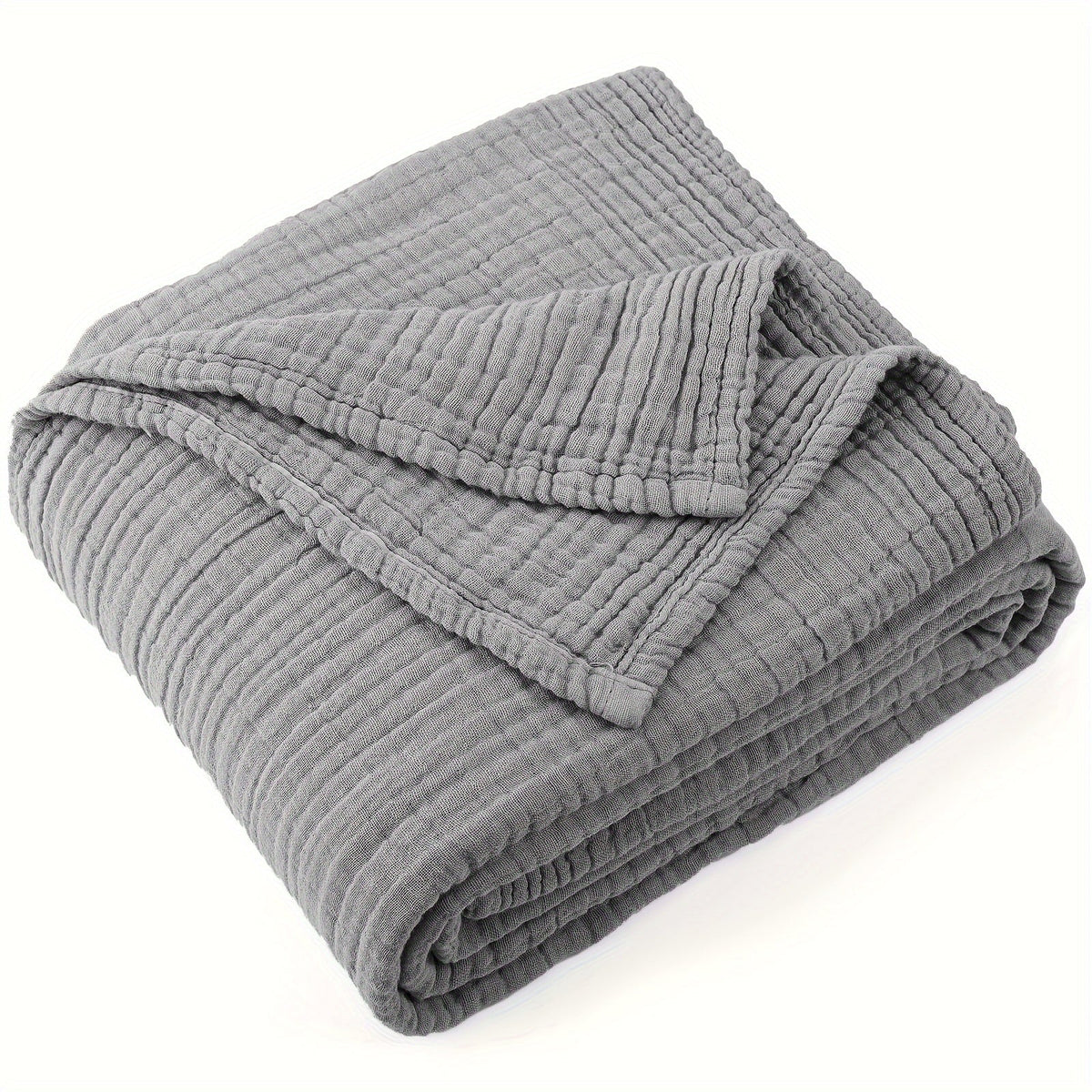 Muslin Blanket 100% Cotton 6-Layer – Breathable Soft Gauze Throw for Couch & Bed, All Season, Machine Washable, 13 Colors, 5 Sizes