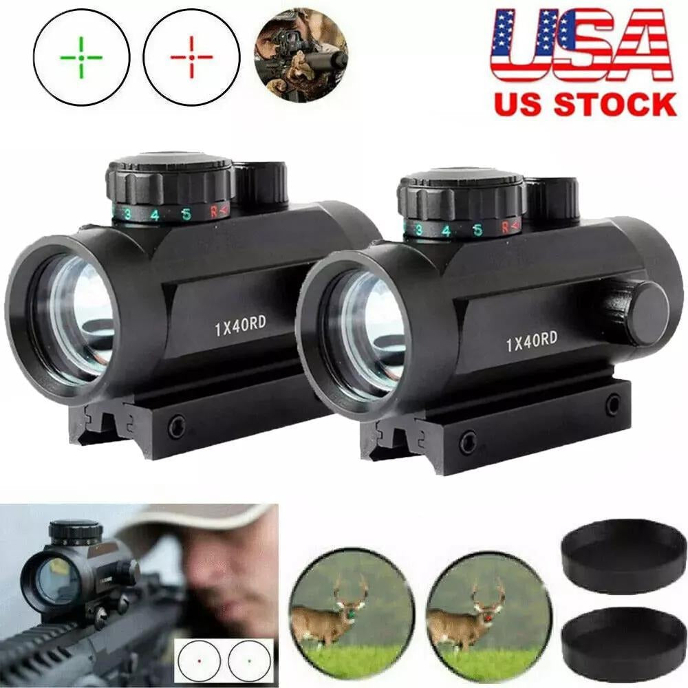 Red Green Dot Sight Scope 1x40 Picatinny Rail Mount 2 MOA Reticle for Rifles Shotguns Airsoft Hunting Shooting Optics Accessory