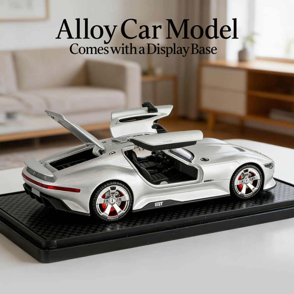 Mercedes-Benz GT Diecast Model Car with Gull-Wing Doors, Zinc Alloy Static Display Collectible