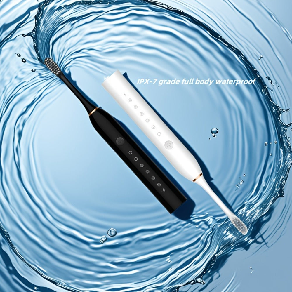 Rechargeable Electric Toothbrush with 6 Cleaning Modes & Smart Timer – USB Sonic Toothbrush for Adults, Replacement Heads Included, 3 Colors, Whitens Teeth & Protects Gums, Great Family Gift