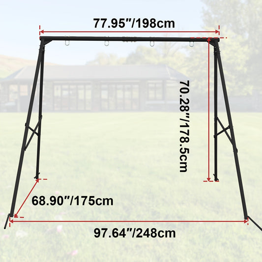 Swing Set Frame, Steel A-Frame for 2 Swings, 550 lb Capacity with Ground Stakes
