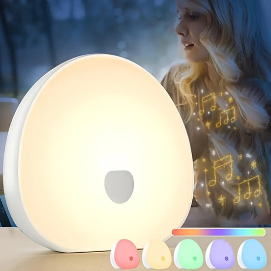 White Noise Machine with 16-Color RGB Light, USB Rechargeable, Touch Control and Timer
