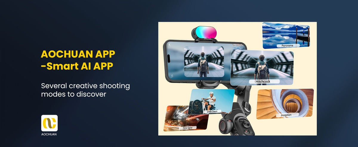 3-Axis Gimbal Stabilizer for Smartphone iPhone Samsung Android Ultra Lightweight Foldable Portable Vlogging Video Creator Gimbal AOCHUAN Smart XE Combo