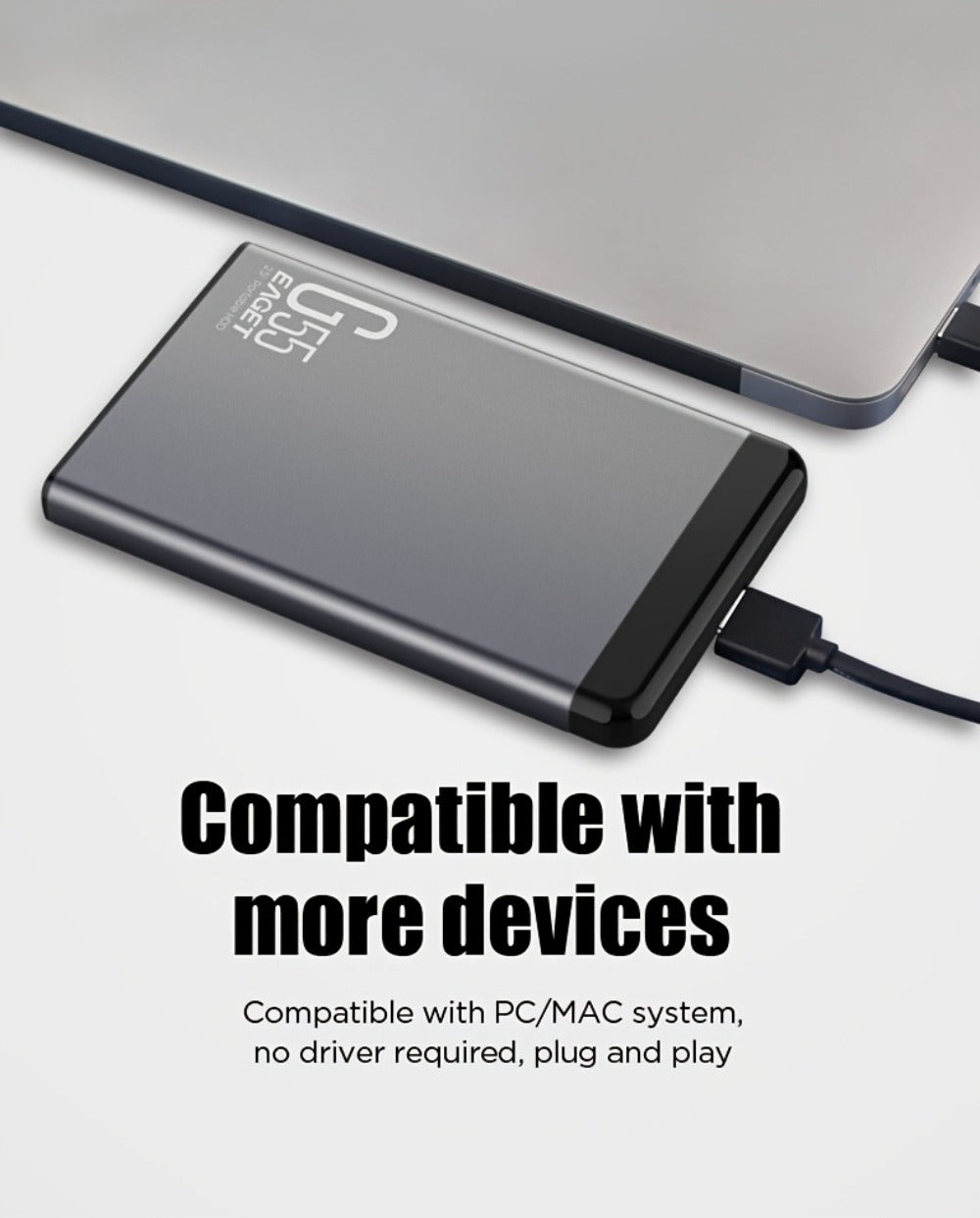 500GB Portable External Hard Drive EAGET G55 – USB High Speed Plug and Play Mechanical HDD for Laptop Desktop PC Mac Game File Video Music Photo Backup Storage