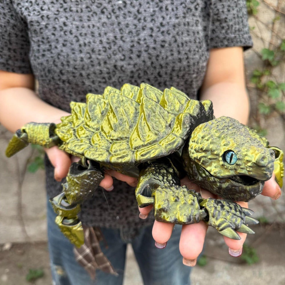 Articulated Crocodile & Turtle 3D Printed Figure – Large Flexible Movable Joints Poseable Animal Collectible, 8 Styles Random Color, Desk Decor Unique Gift for Kids Teens Adults Collectors