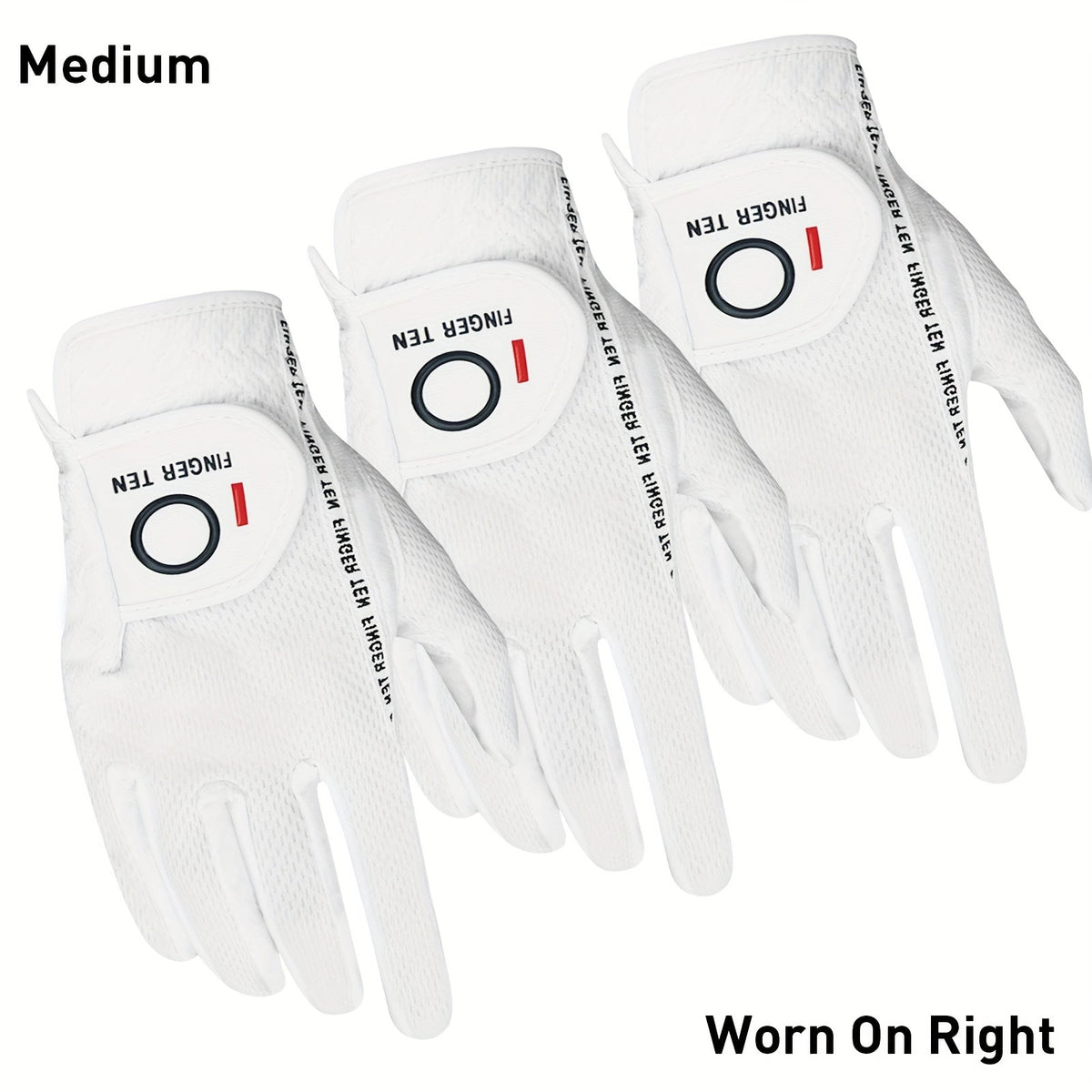 Wet Weather Golf Gloves Rain Grip 3-Pack for Men | Breathable Water-Resistant Golf Gloves for Left & Right Hand – Durable Comfortable Fit in Hot & Wet Conditions (Black, Gray, White | S–3XL)