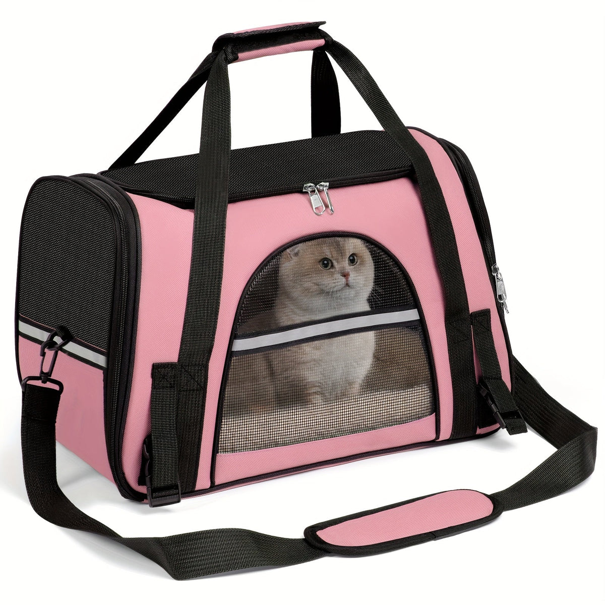 Foldable Cat Carrier Backpack | Airline Approved Collapsible Pet Travel Bag for Cats & Dogs, Spacious Ventilated Design, Anti-Escape Secure Zipper, Car-Friendly Breathable Cage, 6 Colors Available