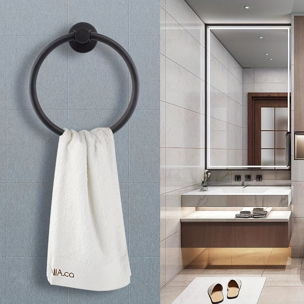 5-Piece Bathroom Hardware Set SUS304 Stainless Steel 24" Towel Bar Towel Ring Toilet Paper Holder Robe Hooks Black Silver Gold