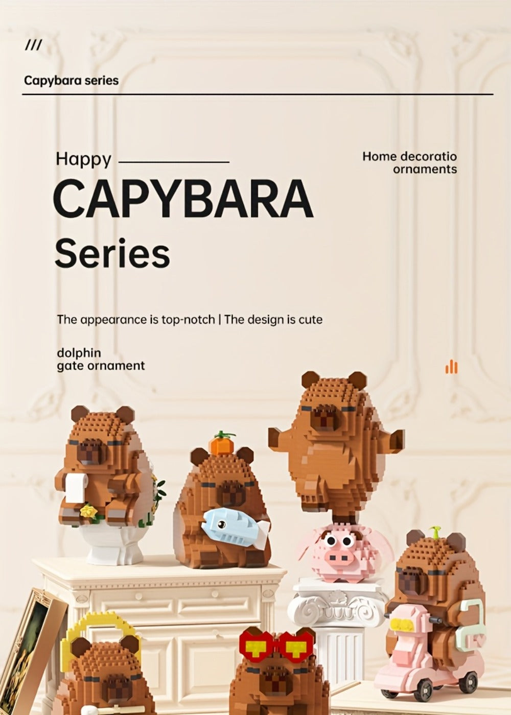 Capybara Micro Brick Scene Building Set with 4 Design Options
