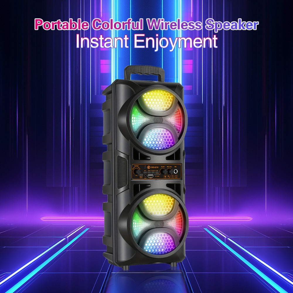 8000W Portable Karaoke Speaker with Subwoofer & Microphone, High-Power Wireless Bluetooth Audio System, TF/USB/AUX/TWS Support, Clear Loud Sound for Camping, Outdoor Parties, Indoor Dancing & Family Gatherings