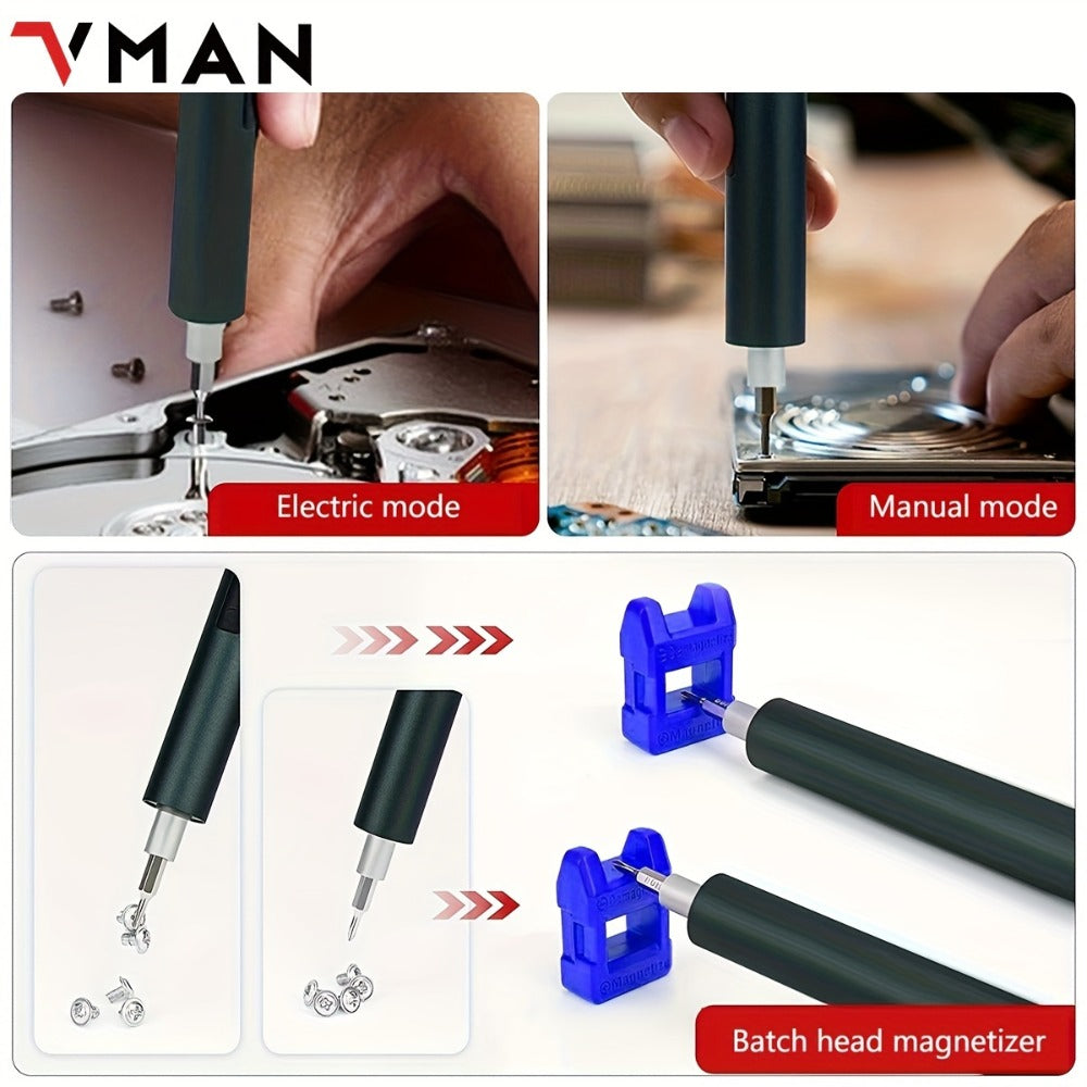 142-in-1 Electric Precision Screwdriver Tool Kit, Rechargeable Cordless Electric Screwdriver with 120 Bits & 22 Repair Tools, for iPhone MacBook PC Tablet PS4 Xbox Nintendo DIY Electronics Repair