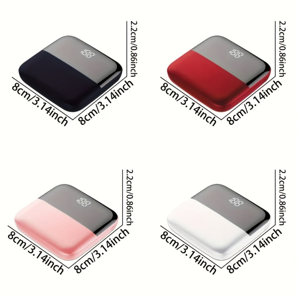 Mini Power Bank 10000mAh Pocket Portable Charger USB-C 5V 2A Slim Compact Battery Pack for iPhone Samsung Xiaomi Android – Lightweight Travel Everyday Carry Charger, Pink Black White Red