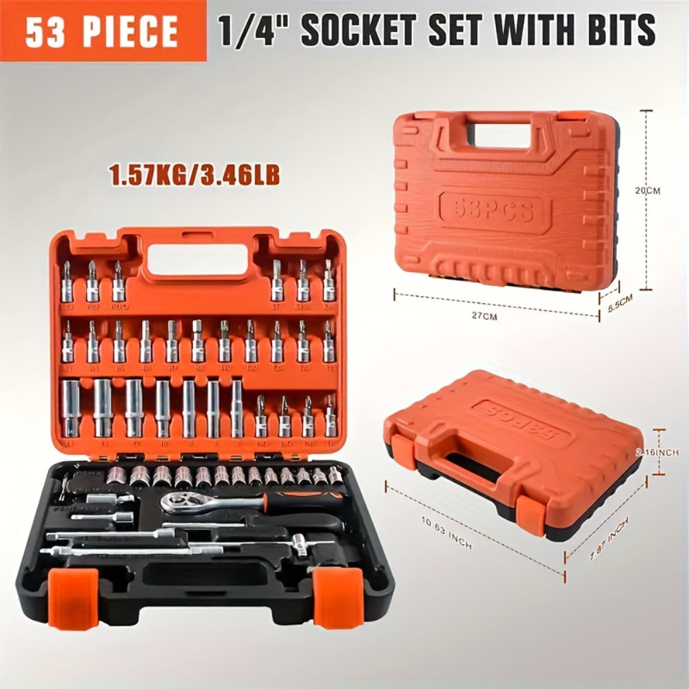 Premium Stainless Steel Repair Tool Kit 55/82/94/121PCS – Complete Automotive & Home Repair Set | Multi-Function Hand Tools | No Charging Required | Easy to Use | Perfect Gift for Men