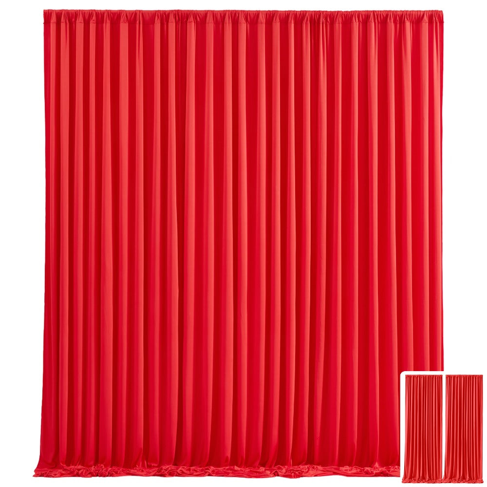 Party Backdrop Curtains 2pcs 7.2x10FT Non-Transparent Wrinkle-Free with Poles for Wedding Birthday Bridal Shower Christening Graduation Prom Holiday Photo Booth Decoration