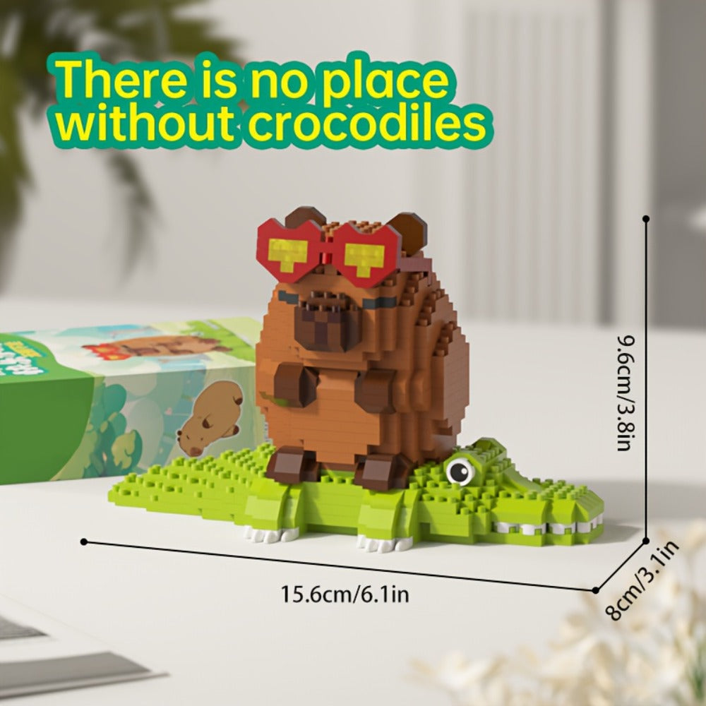 Capybara Micro Brick Scene Building Set with 4 Design Options