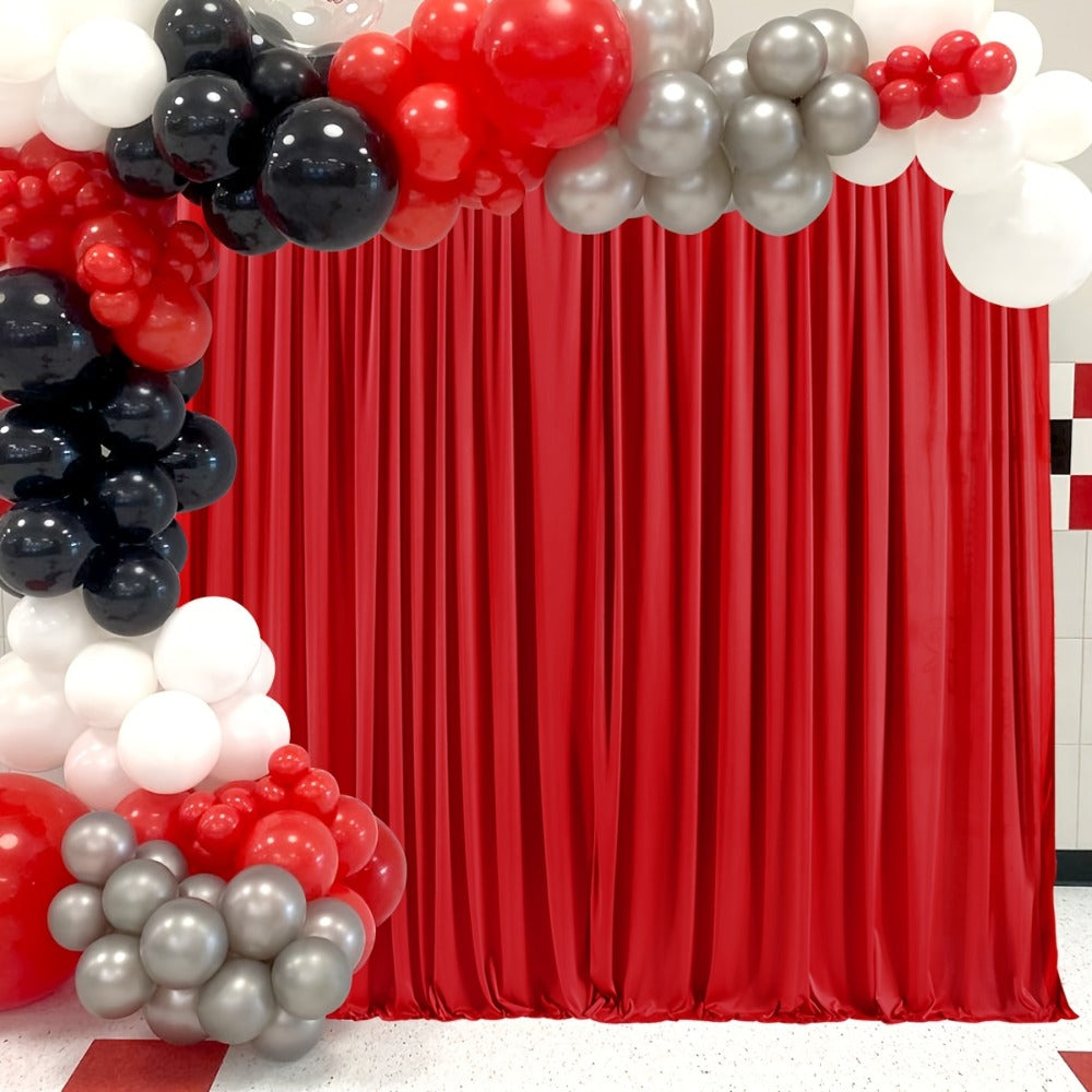 10x10Ft Polyester Photography Backdrop 2-Pack – Photo Booth Background Curtain for Party, Birthday, Wedding, Holiday, Stage & Exhibition Decoration, Wrinkle-Free, Machine Washable, Easy Pole Install