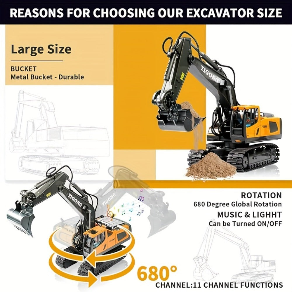 RC Construction Vehicle Toy with Excavator and Multi-Vehicle Options