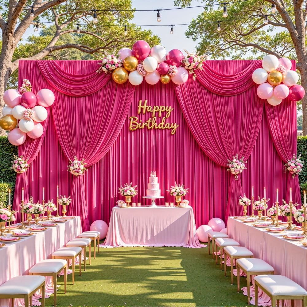 Photography Backdrop 4-Pack 5x10ft Polyester Spandex Background Cloth | Wrinkle-Resistant, Soft & Smooth with Pole Pockets | Wedding, Birthday, Banquet, Party & Event Decoration Curtains