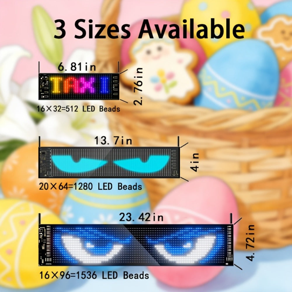 Flexible LED Matrix Display Sign Programmable Scrolling Text - Devil Eyes High Refresh Rate Battery Powered 6.81x2.76 Inch for Party Wedding Halloween Holiday 4th of July Decoration