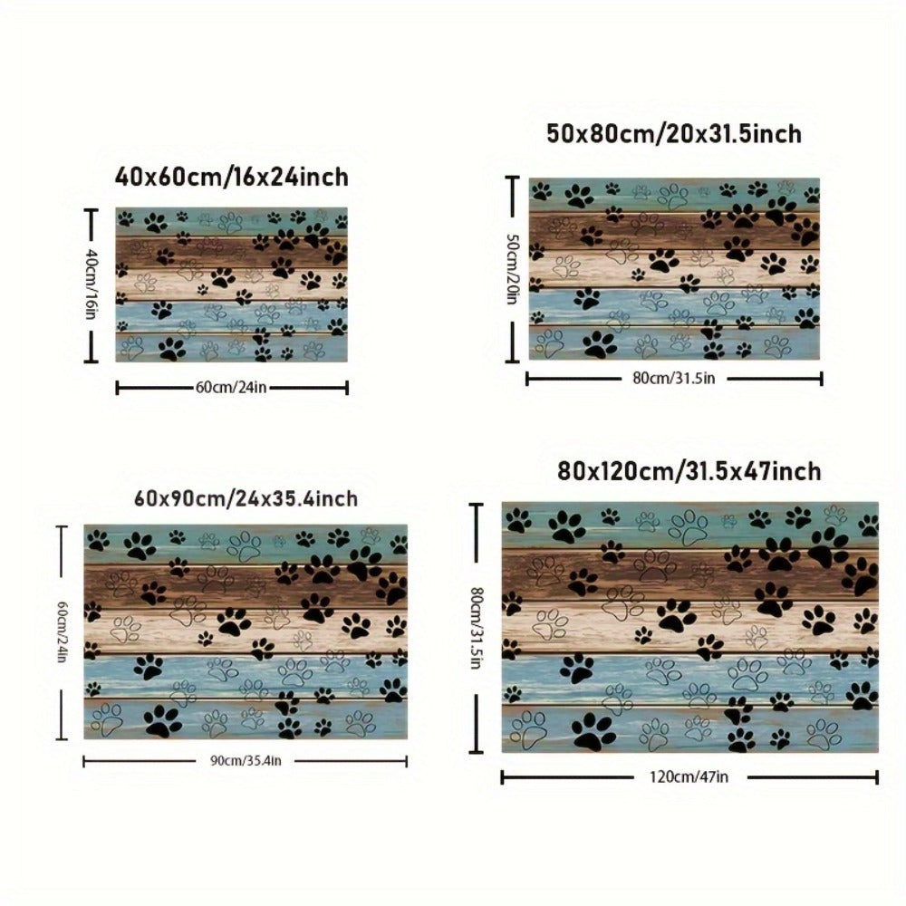 Cat Paw Print Door Mat Non-Slip Washable – Indoor Outdoor Welcome Mat Quick-Dry Anti-Slip Rug for Living Room, Bedroom, Bathroom, Kitchen, Entryway – Multiple Sizes