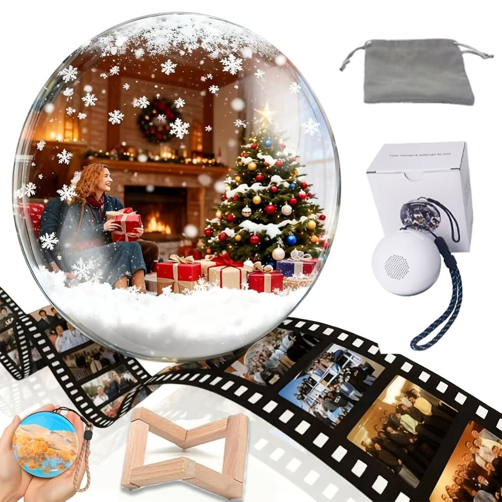 Crystal Ball Video Player Gift 2.7 Inch LED Light-Up Digital Sphere - Upload Your Own Videos & Photos, Personalized Keepsake for Anniversary Birthday Wedding Valentine Christmas, 3 Colors
