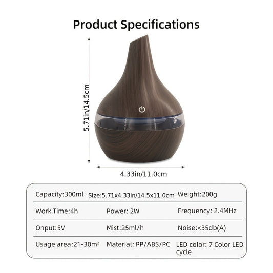 Cool Mist Humidifier and Aroma Diffuser Set, 2 Units with 16 Oil Bottles and 7-Color Lights