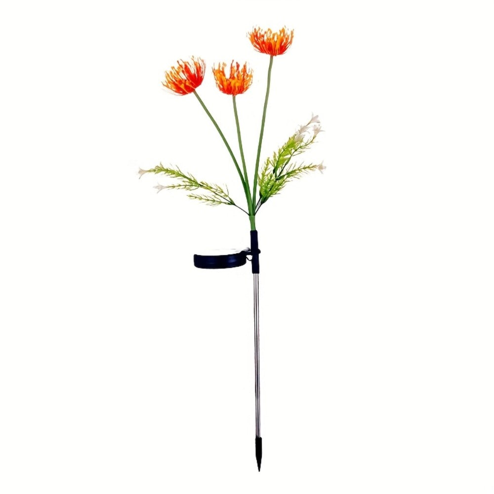 Solar Powered Flower Garden Lights 2-Pack – 3-Head Outdoor Lawn Simulation Shore Flower Stake Lights for Courtyard, Garden, Pathway & Landscape Decoration